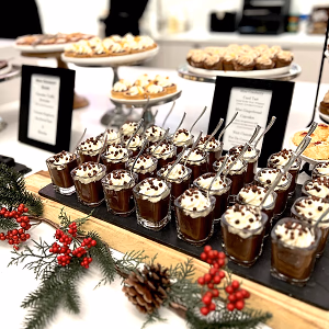 A holiday dessert display