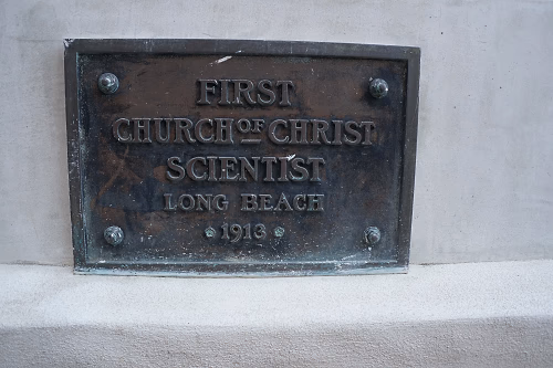 First Church of Christ Scientist, Long Beach Plaque