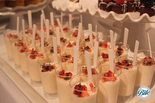 Vanilla Bean Greek Yogurt Panna Cotta Dessert Shots with Balsamic Macerated Strawberries