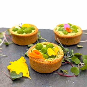 peas, peas, peas herbed goat cheese tart