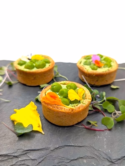 peas, peas, peas herbed goat cheese tart