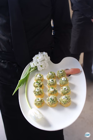 Cornbread Canapes On Tray