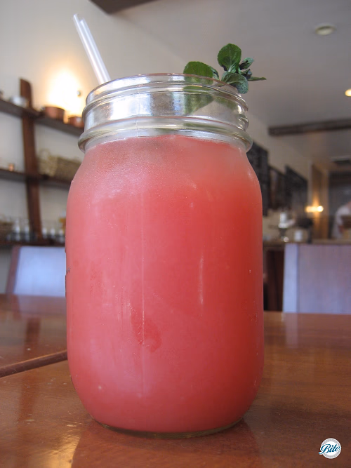 Refreshing watermelon juice served in Mason Jar