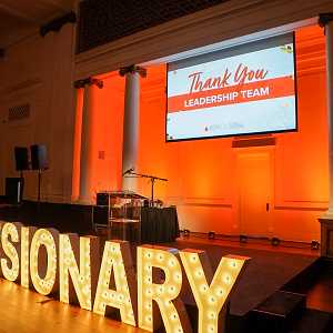 Stage with Visionary letters