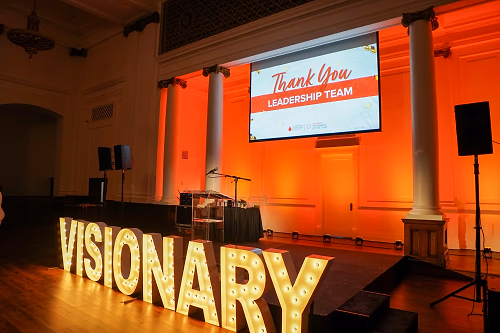 Stage with Visionary letters