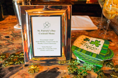 St. Patrick's Cocktail Menu