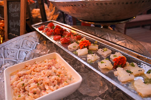 Seasonal ceviche on crushed ice