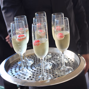 Champagne with raspberry float