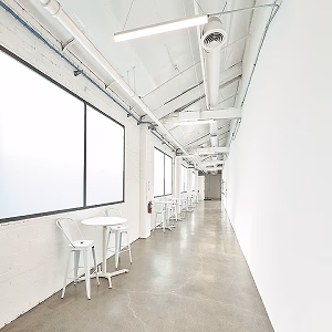Hallway separating studio spaces.