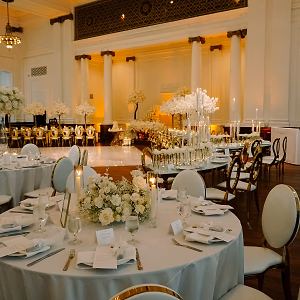 Wedding Setup in Gold and White