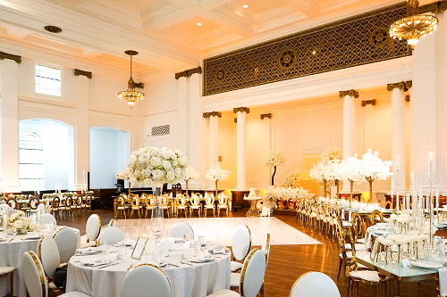 White and Gold Themed Wedding Reception