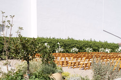Chairs on Plaza for Wedding Ceremony