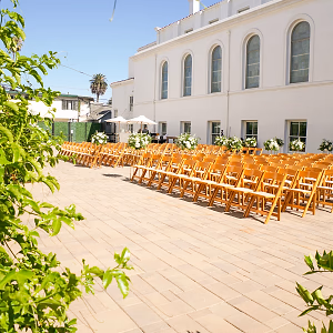 Chairs on Plaza for Wedding Ceremony