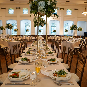 Dinner Plated on Long Table