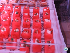 Watermelon Cubes @ Bhindi on branded tray