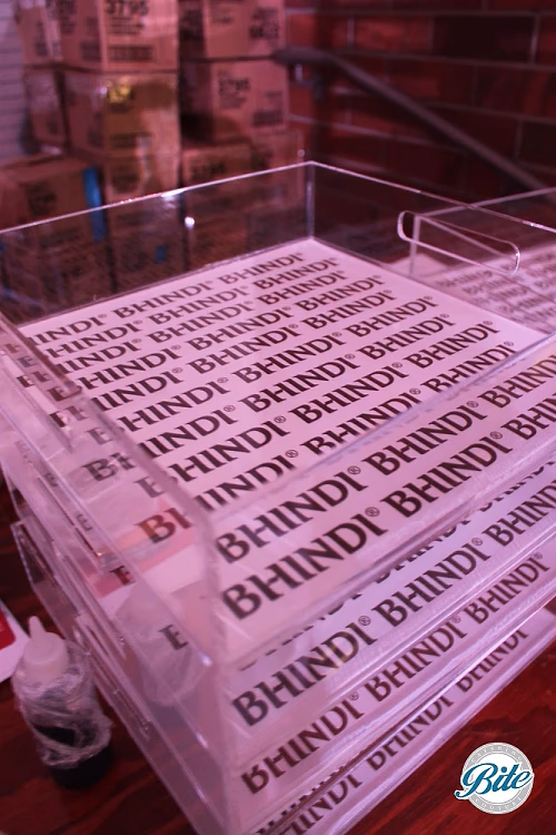 Branded serving trays @ Bhindi Grand Opening