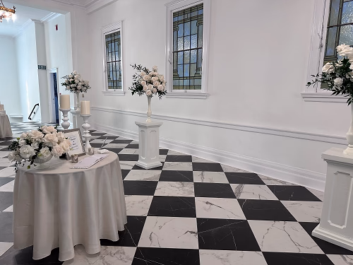 Guestbook in Black and White Foyer