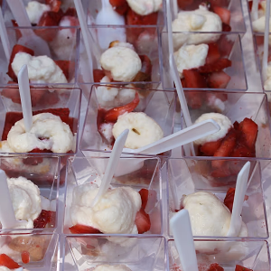 Strawberry shortcake dessert shot
