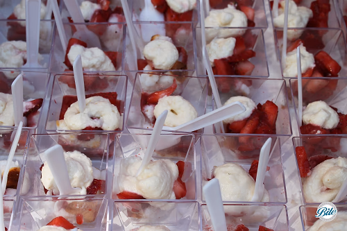 Strawberry shortcake dessert shot