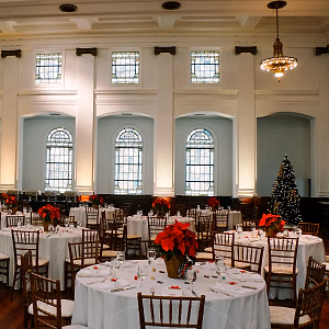 Ballroom Set for Holiday Party