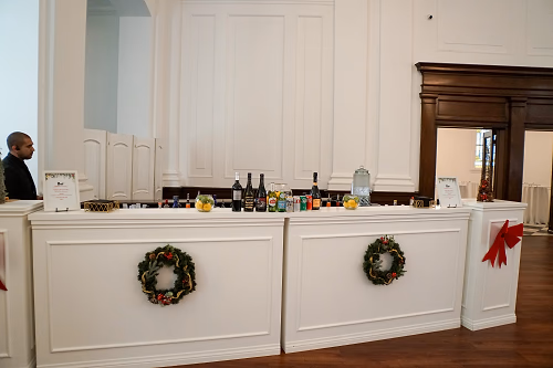 Bars with Wreaths in Ballroom