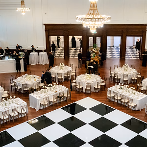 Ballroom Set with Large Black and White Dance Floor