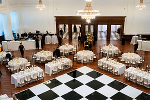 Ballroom Set with Large Black and White Dance Floor