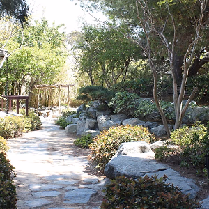 Torrance Cultural Arts Center Pine Wind Japanese Garden Stone Path