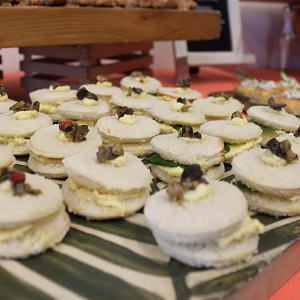 Egg Salad Tea Sandwich for Funeral Menu at Torrance Cultural Arts Center