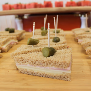 Ham and Swiss Tea Sandwich for Funeral Menu at Torrance Cultural Arts Center