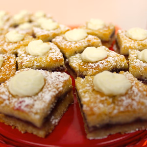 Raspberry shortbread for Funeral Menu at Torrance Cultural Arts Center