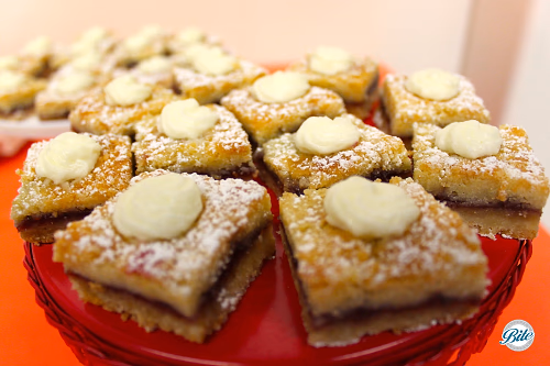 Raspberry shortbread for Funeral Menu at Torrance Cultural Arts Center