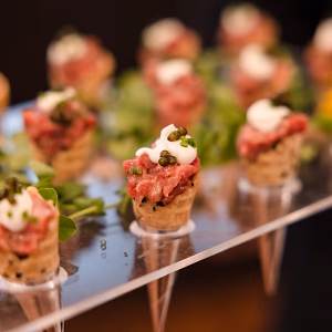 Tray Passed Steak Tartare Cone