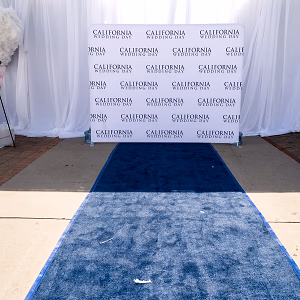 Step and Repeat with Blue Carpet