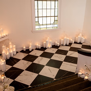 Landing Decorated with Candles