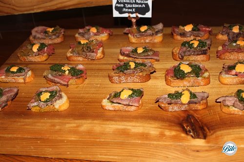 Backyard BBQ Party Grilled Flank Steak Crostini