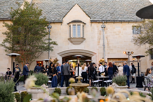 Reception in Greystone Mansion Courtyard