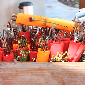 Individual Utensil Roll Ups With Wildflowers