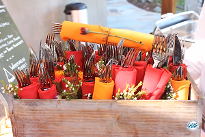 Individual Utensil Roll Ups With Wildflowers