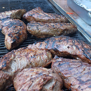 Backyard BBQ Party Steak on the Grill