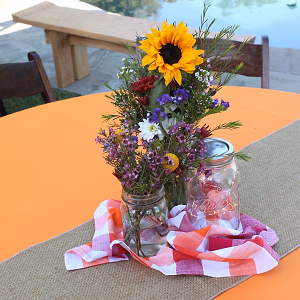 Backyard BBQ Party Sunflower Centerpieces