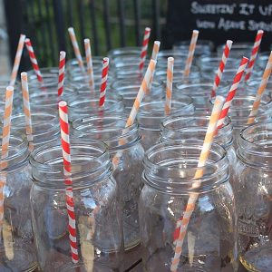 Mason Jars with Vintage Straws