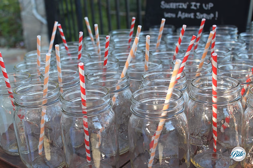 Mason Jars with Vintage Straws