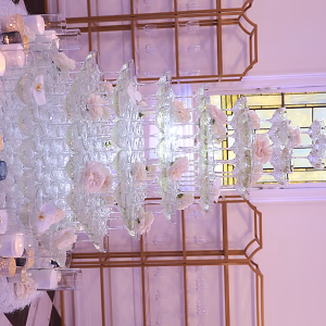 Champagne Tower in Front of Display