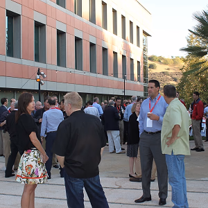 Company BBQ Guests at Cocktail Hour