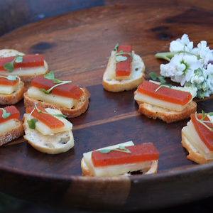 Company BBQ Cheese & Fruit Crostini