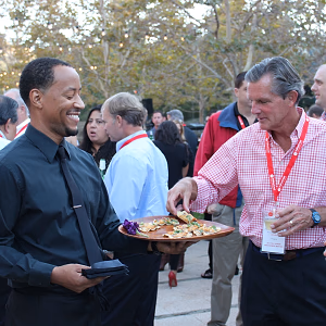 Company BBQ Guests Enjoying Cocktail Hour