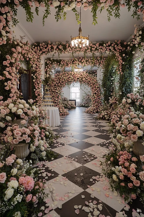 Floral Engagement Scene in the Foyer