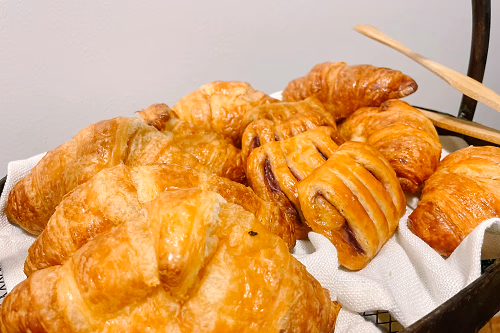 Croissants in basket