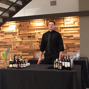 In office catering with bar set up 